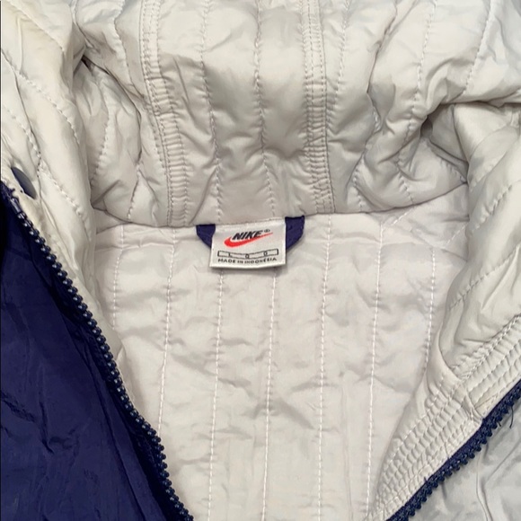 Nike Puffer Pullover Nylon Coat Vintage Blue - Picture 2 of 7